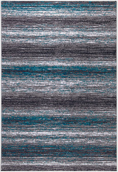 Turquoise vloerkleed Lines 301 