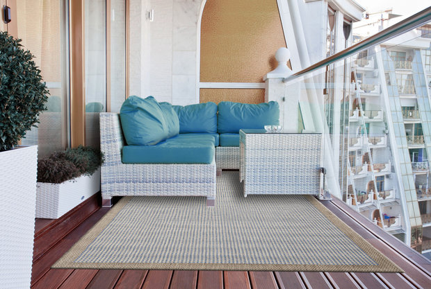 Outdoor en indoor vloerkleed Palma Blauw