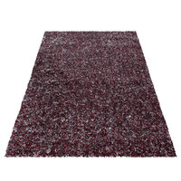 Hoogpolig rood gemeleerd vloerkleed Shaggy Queen 4500 