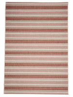 Gestreept modern vloerkleed of karpet Patmos Roest Rood