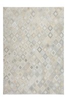 Lederen vloerkleed Denise Grijs met metaalfolie