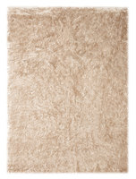 Hoogpolig vloerkleed Carona Wit Bruin